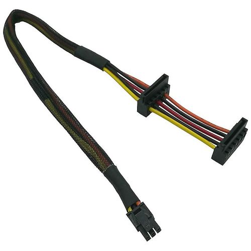 Câble d¿alimentation SATA HDD à angle droit SATA 15 broches x2 vers mini adaptateur ATX 6 broches pour 3653 3650 Series Comp