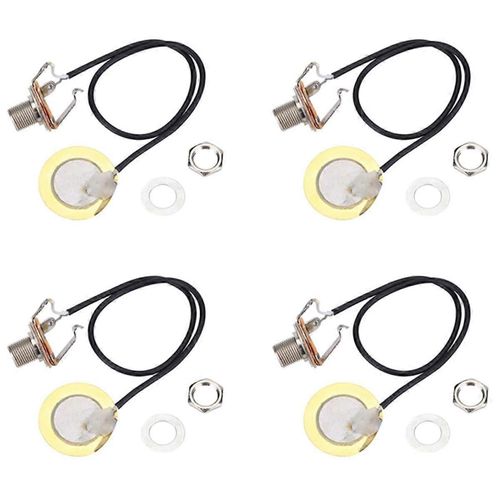 4x Transducteur De Guitare Acoustique Pré-Câblé Amplificateur Piezo Jack Accessoire De Micro