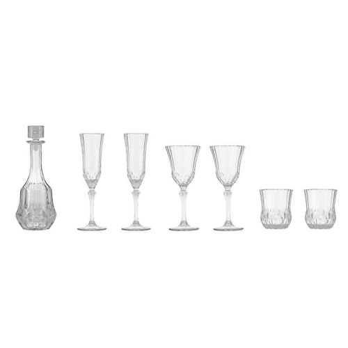 1 :6 Maison De Poupée Mini Modèle Meubles Sophistiqué Verre À Vin/Sculpté Vin/Vin Sept Pièces Ensemble, Whit