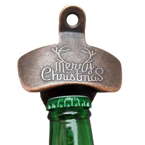 Ouvre-Bouteille Mural En Alliage De Zinc,Ouvre-Bière Rétro Vintage,Accessoires D'outils,Document En Bronze Avec Vis,Gadgets De Décoration De Bar - Type Christmas C