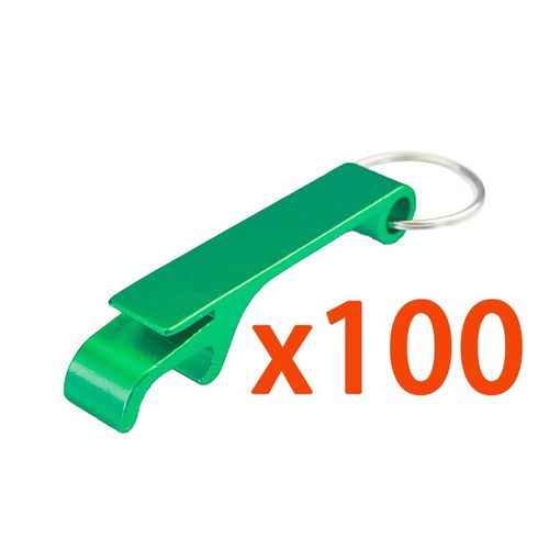 Ouvre-Bouteille De Bière En Métal,Porte-Clés Noir,Porte-Clés En Aluminium,Bar De Poche,Boisson Gazeuse,Ouvre-Bouteilles,100 Pièces - Type Green