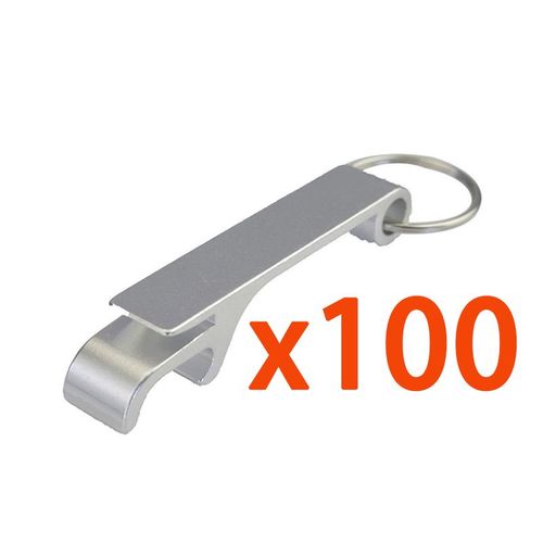 Ouvre-Bouteille De Bière En Métal,Porte-Clés Noir,Porte-Clés En Aluminium,Bar De Poche,Boisson Gazeuse,Ouvre-Bouteilles,100 Pièces - Type Silver