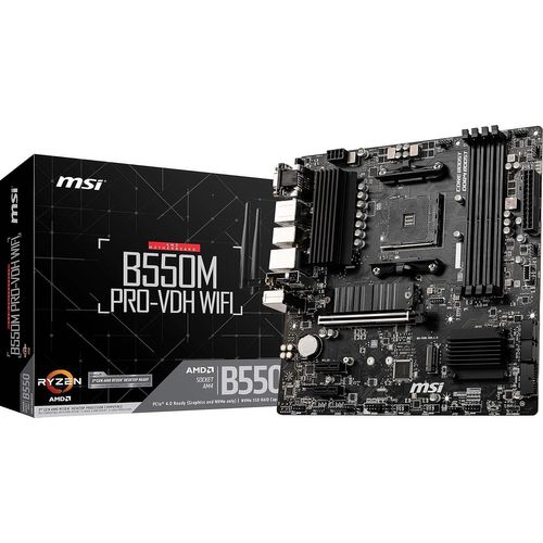B550M Pro-Vdh Wifi Carte Mère Amd B550 Emplacement Am4 Micro Atx