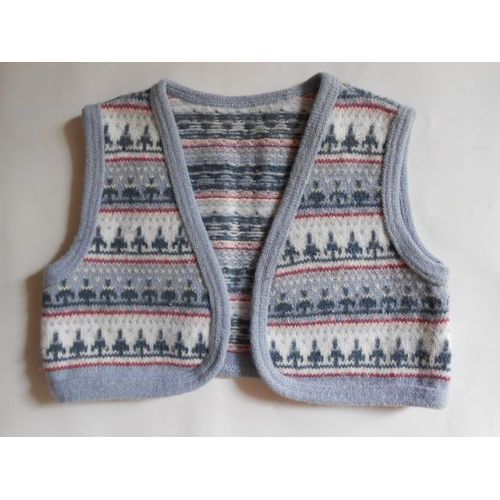 Gilet Fille Sans Manches Violine À Motifs - 3 Mois