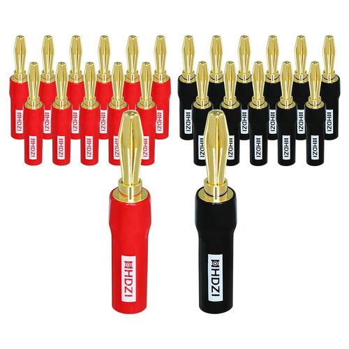 Fiche banane en caoutchouc souple de type L,6 feuilles,lanterne ondulée,broche vidéo plaquée or,cuivre pur,type Y,angle droit,4mm,ensemble de 4 pièces - Type six leaves plug-8Pcs
