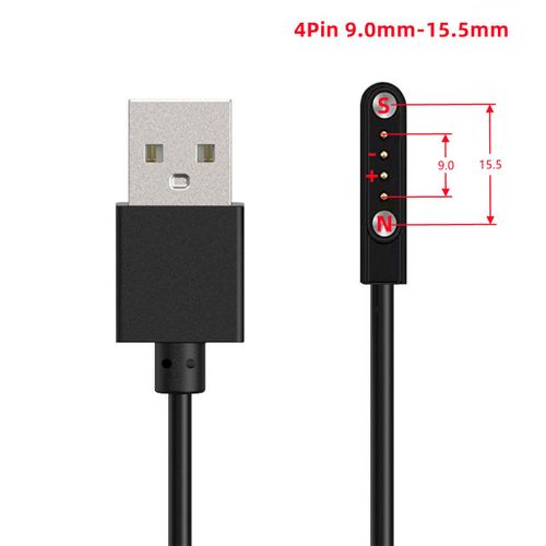 Aishi-Câble De Charge Magnétique Usb S6,Chargeur,Fil Adaptateur Secteur,Bracelet De Montre Intelligente Ju479,Écouteurs,Brosse À Dents,Artistes De Beauté - Type Black(4p 9.0-15.5mm)
