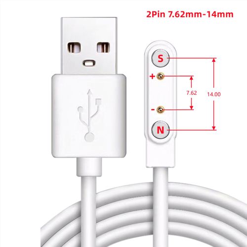 Aishi-Câble De Charge Magnétique Usb S6,Chargeur,Fil Adaptateur Secteur,Bracelet De Montre Intelligente Ju479,Écouteurs,Brosse À Dents,Artistes De Beauté - Type White(2p 7.62-14mm)
