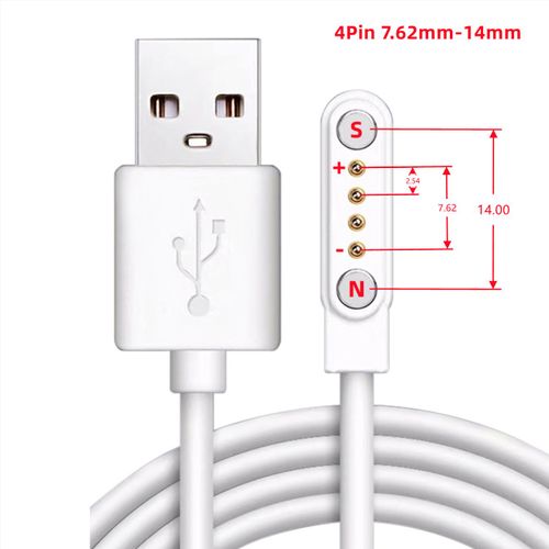 Aishi-Câble De Charge Magnétique Usb S6,Chargeur,Fil Adaptateur Secteur,Bracelet De Montre Intelligente Ju479,Écouteurs,Brosse À Dents,Artistes De Beauté - Type White(4p 7.62-14mm)