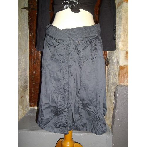 Jupe Portefeuille Ikks Gris Bleu T.44