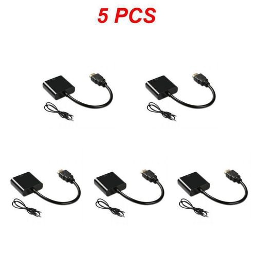 Adaptateur compatible HDMI vers VGA,câble convertisseur numérique vers analogique pour PSLaptop,boîtier TV vers budgétaire,afficheur HDTV,1 à 7 pièces - Type Style C 5pcs