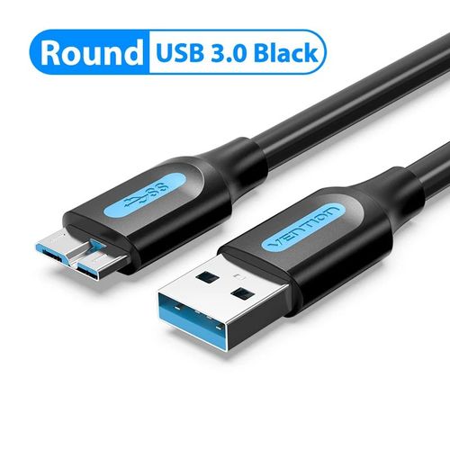Vention-Câble Micro USB 3.0 3A pour Recharge Rapide et Transfert de Données,Accessoire pour Téléphone Portable Compatible avec Samsung Note 3 S5 Toshiba Sony - Type Round Cable-1.5M
