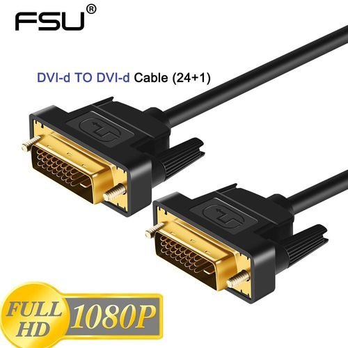 Fsu-Câble Dvi Haute Vitesse,1m,1.8m,2m,3m,Prise Plaquée Or Mâle-Mâle Dvi Vers Dvi,1080p,Pour Lcd,Dvd,Hdtv,Xbox - Type 3m