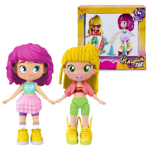 Pinypon Top Pinypon Top - #2 Poupées 11 Cm Avec Rollers Et Acc.