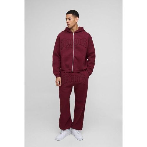 Survêtement Oversize À Écussons Homme - Bordeaux - S, Bordeaux