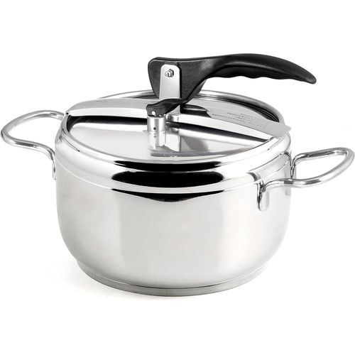 - Casserole À Pression, Acier Inoxydable, Capacité 5 L, Triple Fonte, Convient À Tous Les Plans De Cuisson, Y Compris L'induction, La Cuisine Rapide Et L'économie D'énergie, Lavable Au[X339]