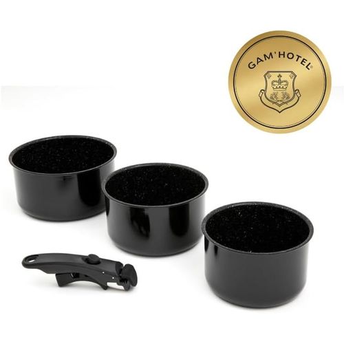 - Batteries De Cuisine 3 Casseroles Aluminum 16/18/20 Cm Amovible Antiadhésif Induction[X1170]