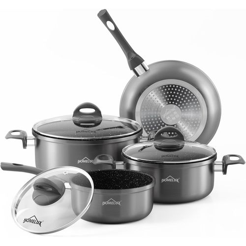Batterie De Cuisine 7 Pièces Avec Couvercle En Verre Compatible Induction Compatible Induction[X1830]
