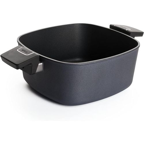 Diamond Lite Casserole Carrée Inductive, 24 X 24 Cm, Hauteur 10,5 Cm, 4,5 L, Avec 2 Poignées Latérales, Convient Pour Tous Les Types De Feux, Fonte D'aluminium, Revêtement Anti-Adhésif, Pass[X1243]