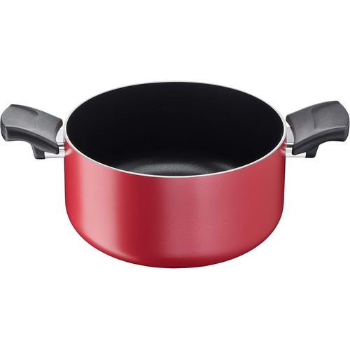 Cuisine Méditerranée Casserole Fonda 2 Poignées Pour Induction, Aluminium Antiadhésif, Rouge, Diamètre 20 Cm[X193]