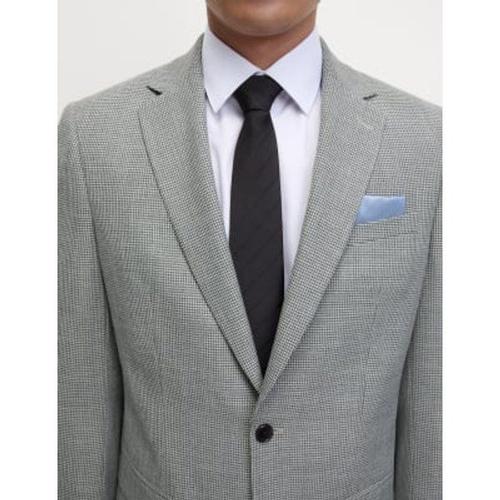 Veste Tailleur Coupe Standard Texturée À Motif Pied-De-Coq - Gris