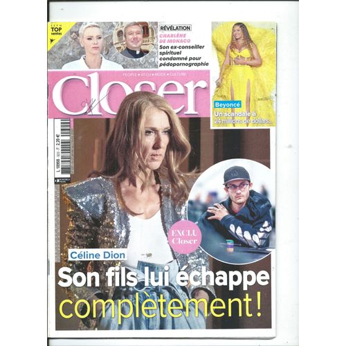 Closer 27/01/2023 Céline Dion, Beyoncé, Cher, Mariah Carey, Elodie Frégé, Samantha Fox, Aya Nakamura, Shakira, Kylie Minogue, Chaly Et Lulu, Madelyn Cline, The Velvet Hands, Véronique Sanson, Angèle