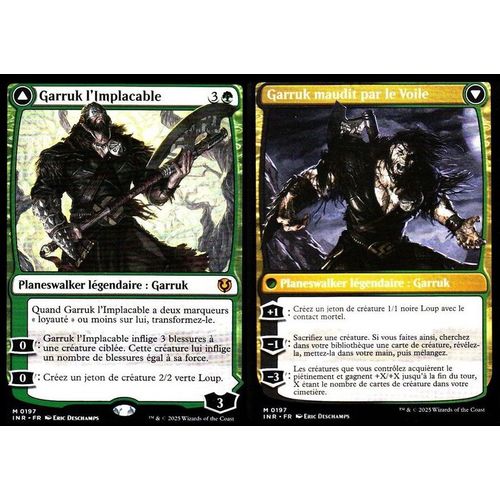 Garruk L' Implacable / Garruk Maudit Par Le Voile - Magic - Innistrad Remastered Vf - M - 197 - Recto/Verso