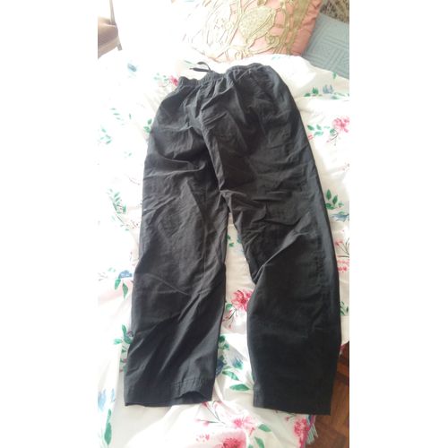 Pantalon Noir Intérieur Doublé Garçon Taille Élastique Avec Cordon 16 Ans