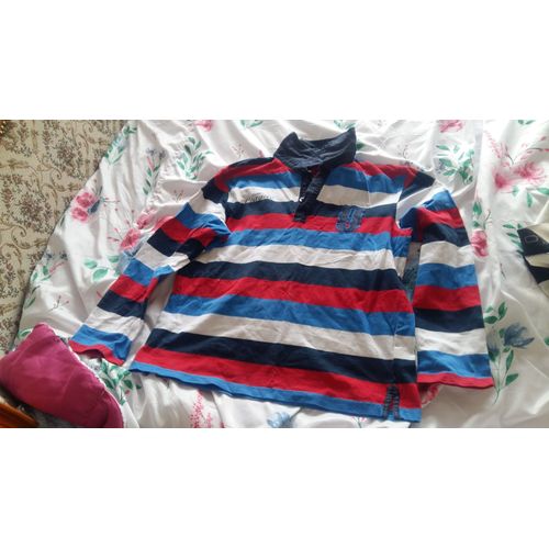 Polo Manches Longues Garçon A Rayures 14 Ans