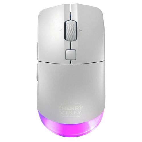 CHERRY Xtrfy M50 - Souris - ergonomique - optique - 5 boutons - sans fil, filaire - 2.4 GHz, Bluetooth 5.2 - récepteur sans fil USB - blanc