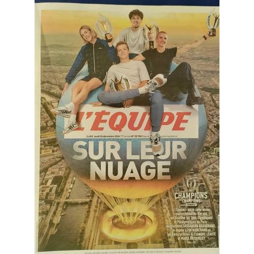 Marchand/Beaugrand/Leaute/Patouillet Journal  L'equipe 26/12/2024 "Sur Un Nuage