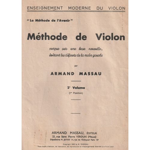 Methode De Violon Armand Massau 2ème Vol 1ère Position