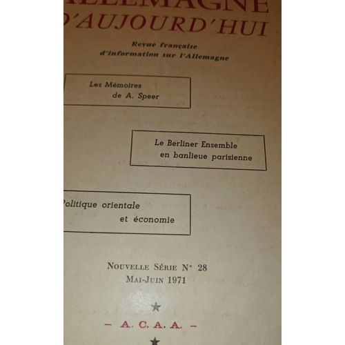 Allemagne D' Aujourd'hu Mai 1971 N°28