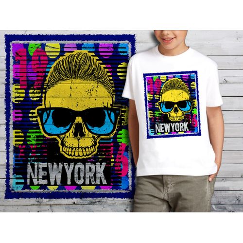 T-Shirt Blanc Enfant Tete De Mort Skull Design 572