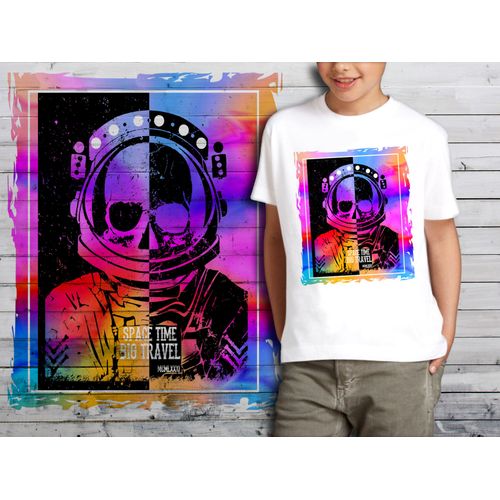 T-Shirt Blanc Enfant Tete De Mort Skull Design 575