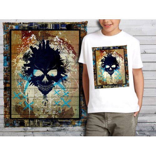 T-Shirt Blanc Enfant Tete De Mort Skull Design 589