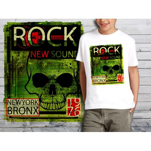 T-Shirt Blanc Enfant Tete De Mort Skull Design 595