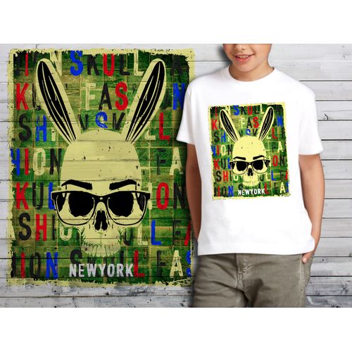 T-Shirt Blanc Enfant Tete De Mort Skull Design 598