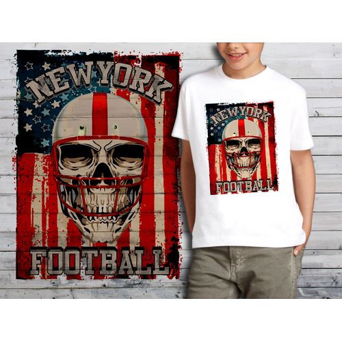 T-Shirt Blanc Enfant Tete De Mort Skull Design 606