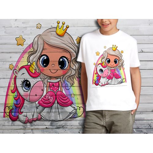 T-Shirt Blanc Enfant Bebe Licorne 634