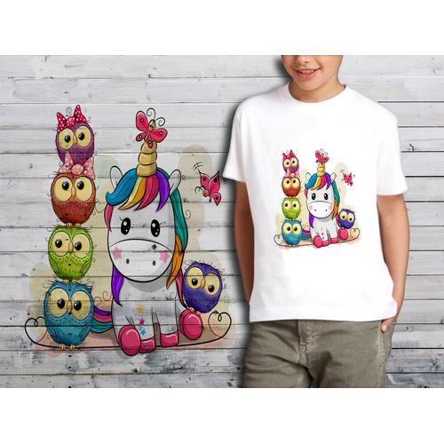 T-Shirt Blanc Enfant Bebe Licorne 660