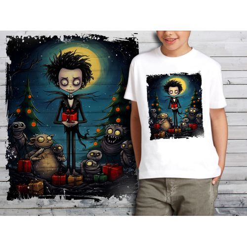 T-Shirt Blanc Enfant Style Burton Mr Jack Skellington 641