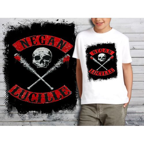 T-Shirt Blanc Enfant The Walking Dead Negan Lucille 647