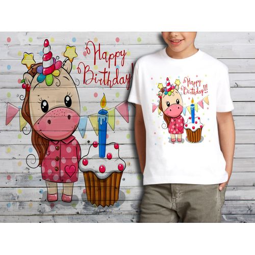 T-Shirt Blanc Enfant Bebe Licorne 632