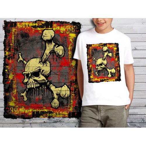 T-Shirt Blanc Enfant Tete De Mort Skull Design 622