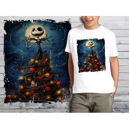 T-Shirt Blanc Enfant Style Burton Mr Jack Skellington 642