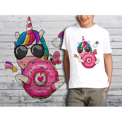 T-Shirt Blanc Enfant Bebe Licorne 637
