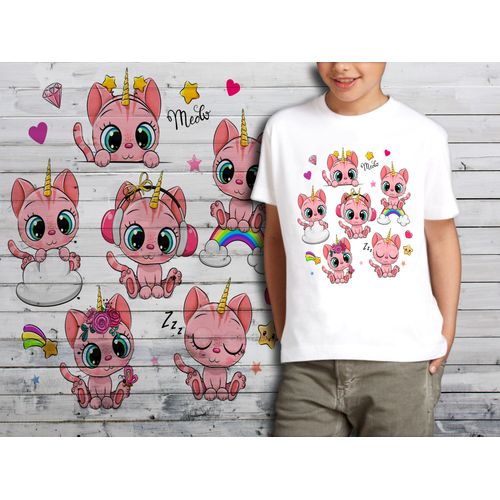 T-Shirt Blanc Enfant Bebe Licorne 636