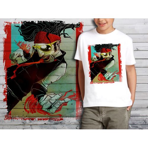 T-Shirt Blanc Enfant Rock Air Guitare 673