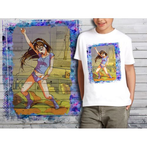 T-Shirt Blanc Enfant Rock Air Guitare 672