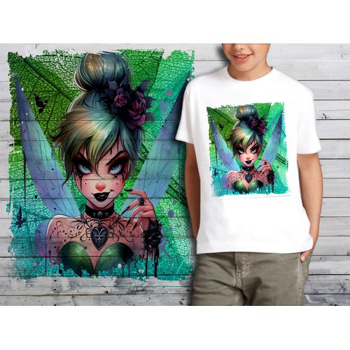 T-Shirt Blanc Enfant Princesse Punk Rock Clochette 678